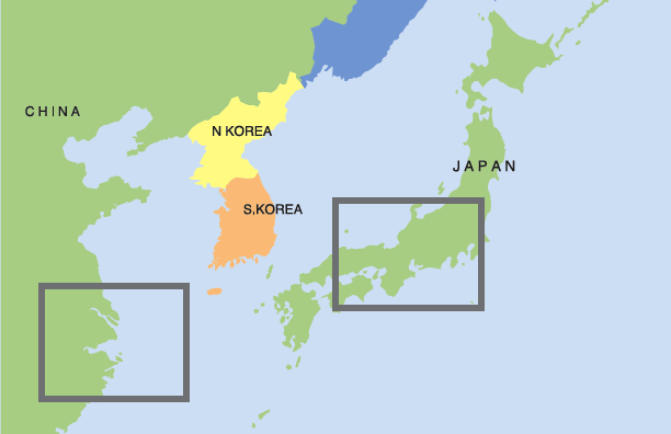 日本・中国地図